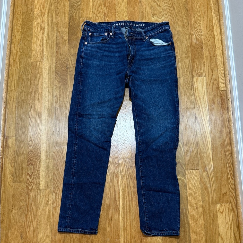 American Eagle Outfitters Men's Dark Blue Slim Jeans